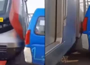 Detik-Detik Angkot Nyaris Terserempet KRL di Tambora, Lalu Lintas Padat Jadi Sorotan