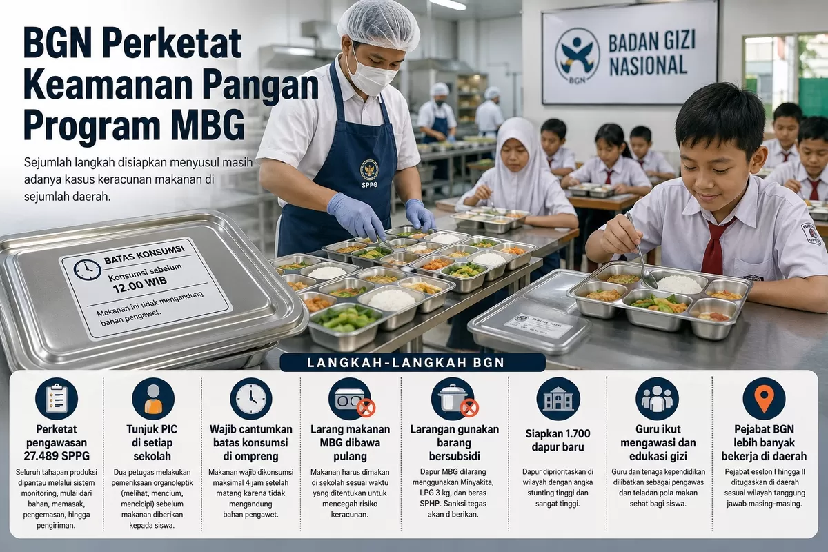 BGN Perketat Keamanan MBG, Ompreng Wajib Cantumkan Batas Waktu Konsumsi