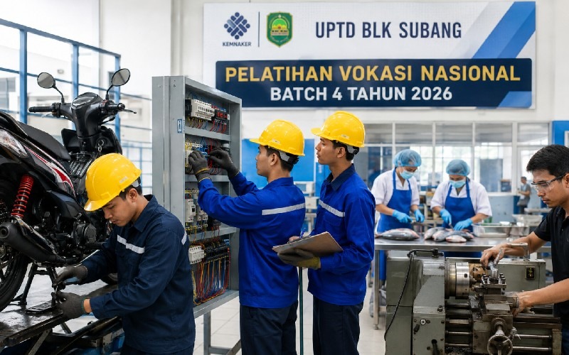 BLK Subang Resmi Buka Pendaftaran Pelatihan Vokasi Nasional Batch 4, Tanpa Biaya dan Bersertifikat