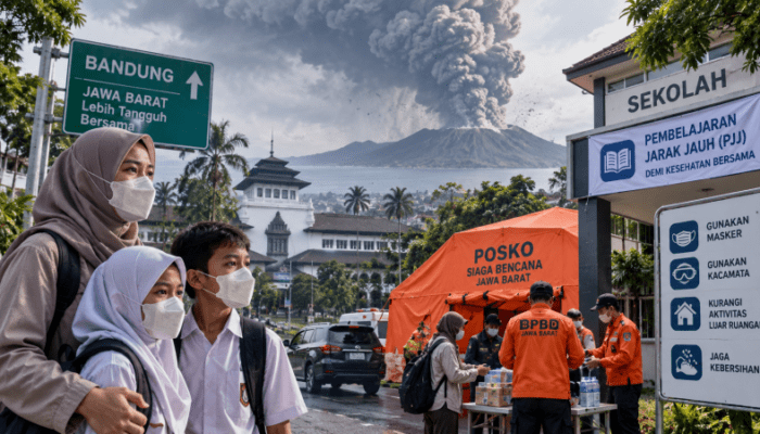 Pemprov Jabar Berlakukan PJJ di Wilayah Terdampak Abu Vulkanik Gunung Anak Krakatau
