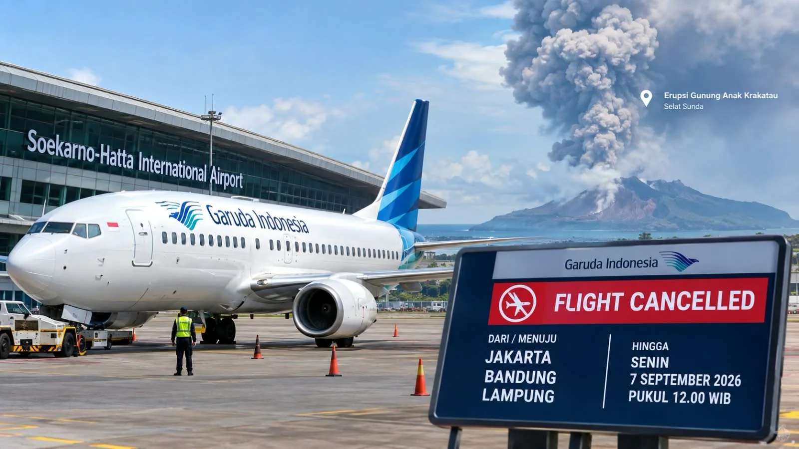 Garuda Indonesia Batalkan Penerbangan Jakarta, Bandung, dan Lampung Imbas Abu Vulkanik