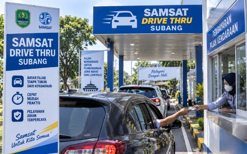 Bayar Pajak Kendaraan di Subang Kini Lebih Mudah Lewat Samsat Drive Thru